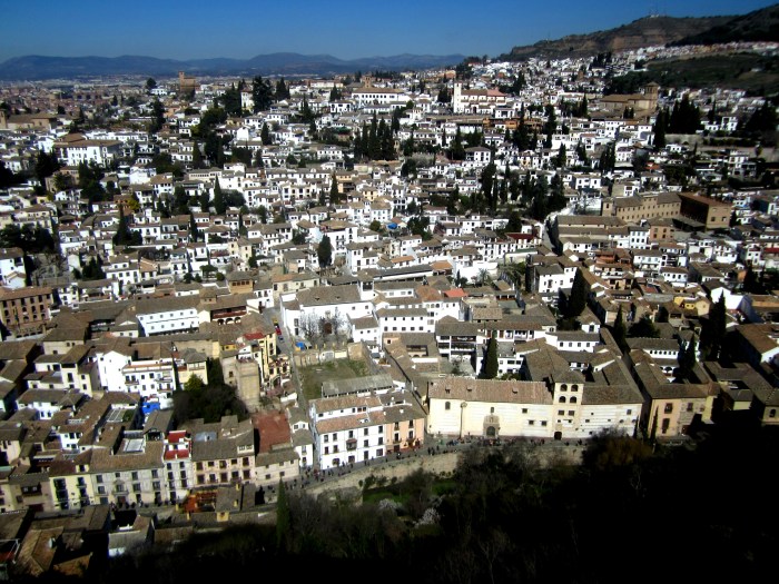 View of part of Granada from a tower of La Alhambra.