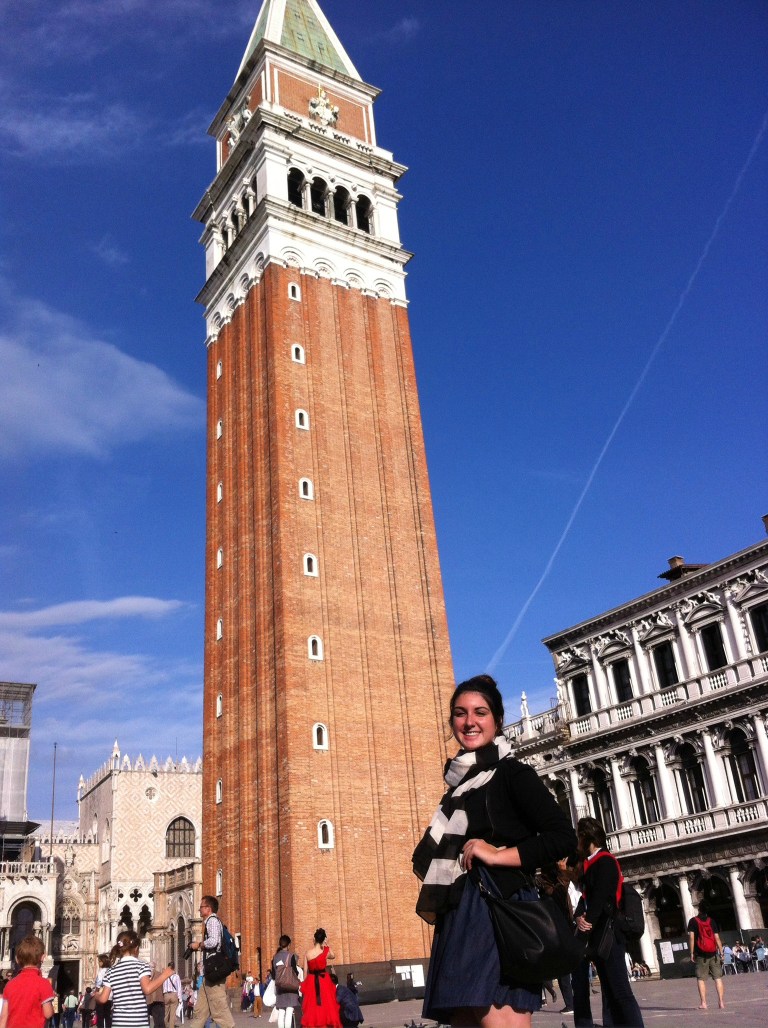 Full view of the campanile in the plaza!